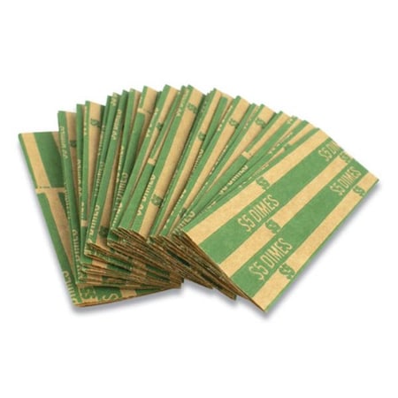Compasion Flat Tubular Coin Wrap, Green - Dimes CO3753028